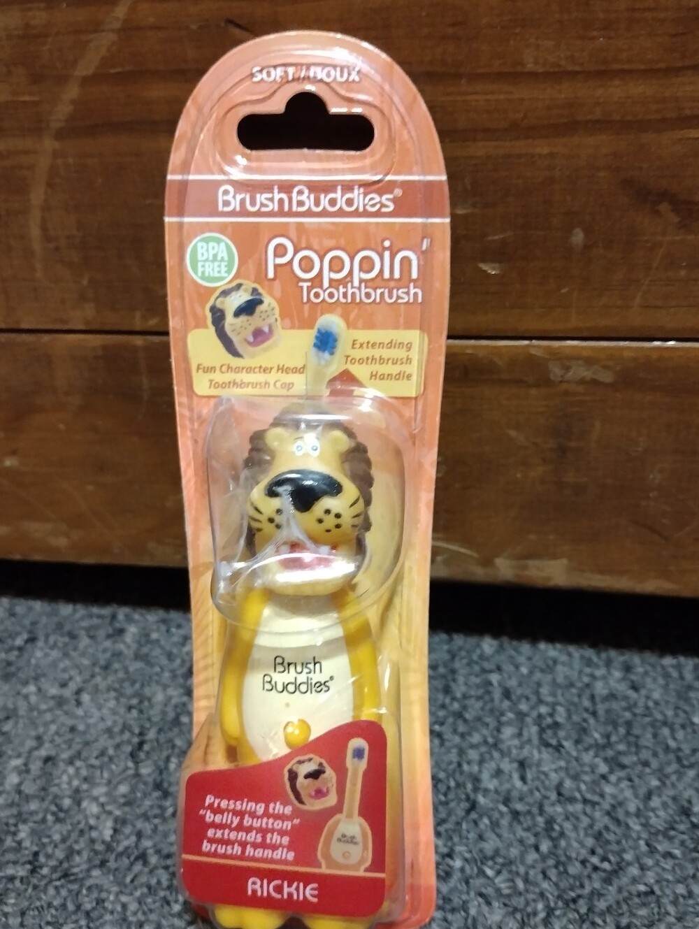 Brush Buddies Poppin' Rickie Lion Toothbrush - Yellow